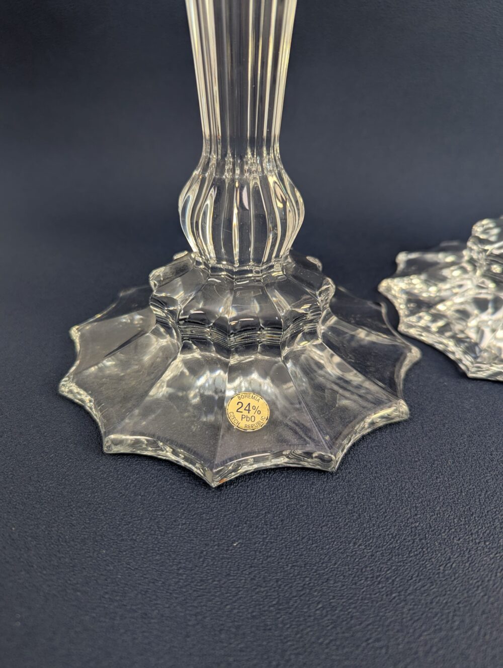 Bougeoirs flambeau Cristal de Bohème – Image 2