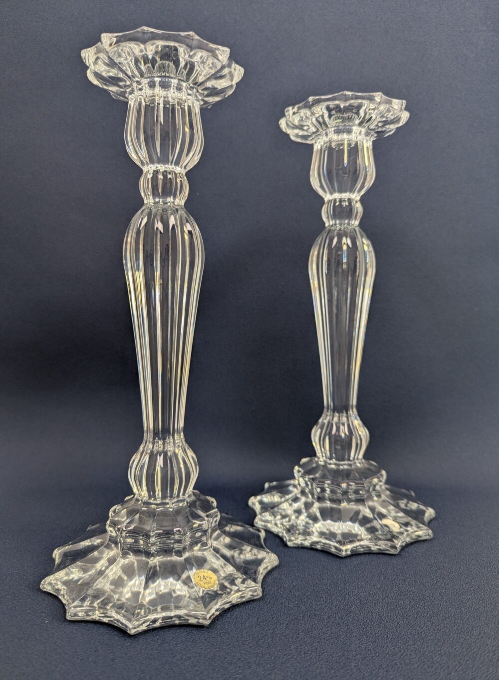 Bougeoirs flambeau Cristal de Bohème