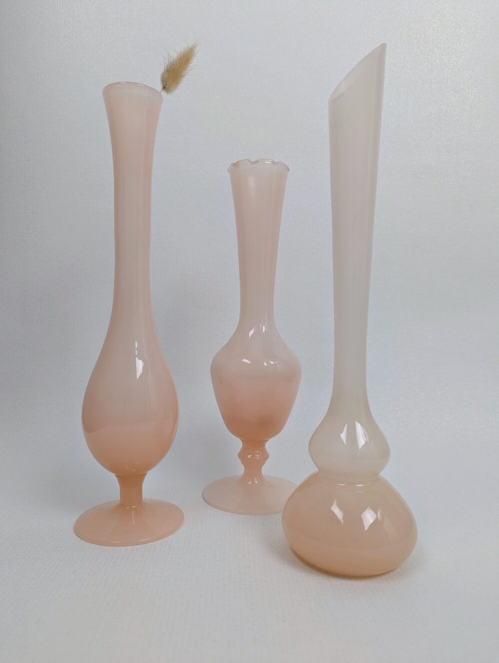 Trio de vases en Opaline